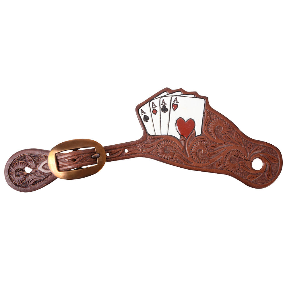 Large Martin Saddlery Spur Strap Card Suite Chocolate Skirting