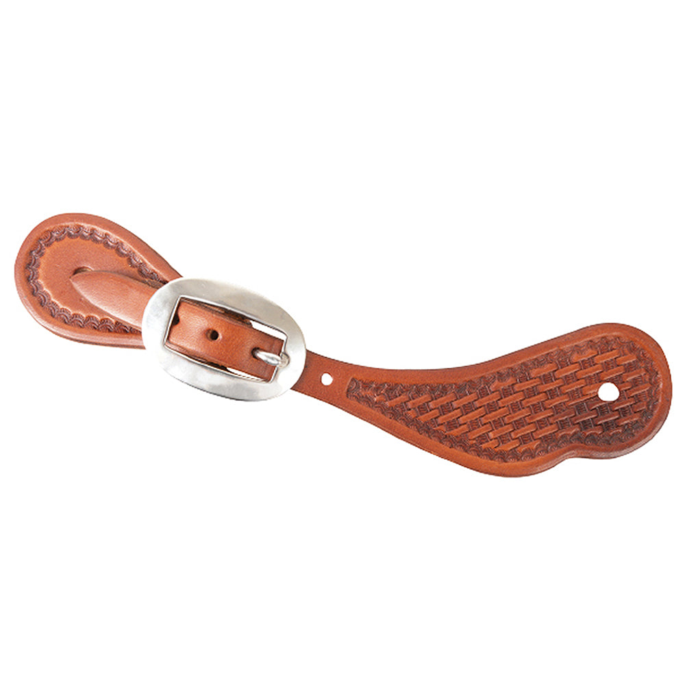 Medium Martin Saddlery Spur Strap Cowboy Chestnut Basketweave