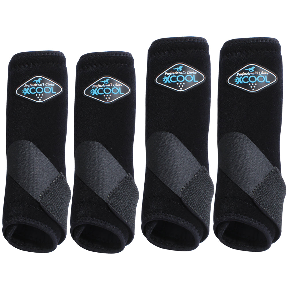 Small Professionals Choice Sports Medicine 2XCOOL Horse 4 Pack Boots Black