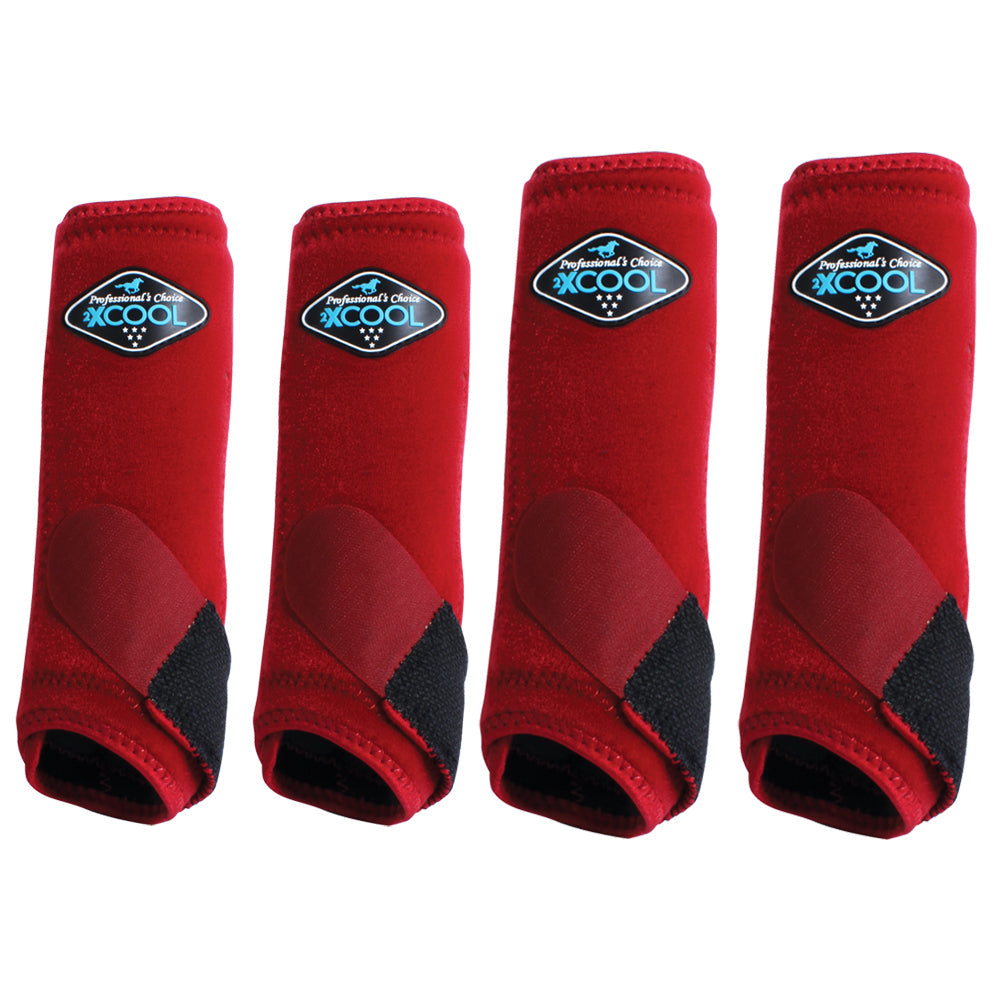 Med Professionals Choice Sports Medicine 2XCOOL Horse 4 Pack Boots Crimson