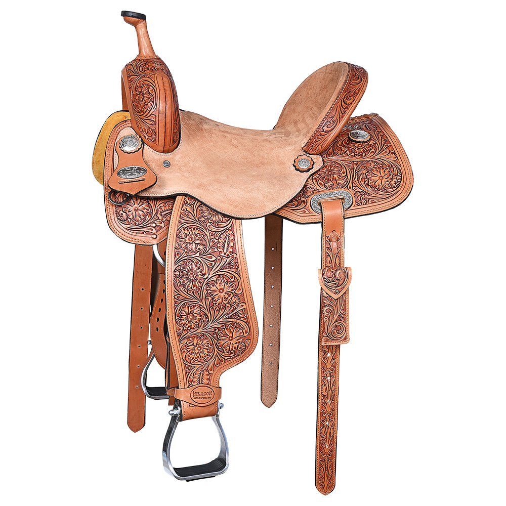 HILASON Western Horse Barrel Racing Saddle Trail American Leather | for Horses