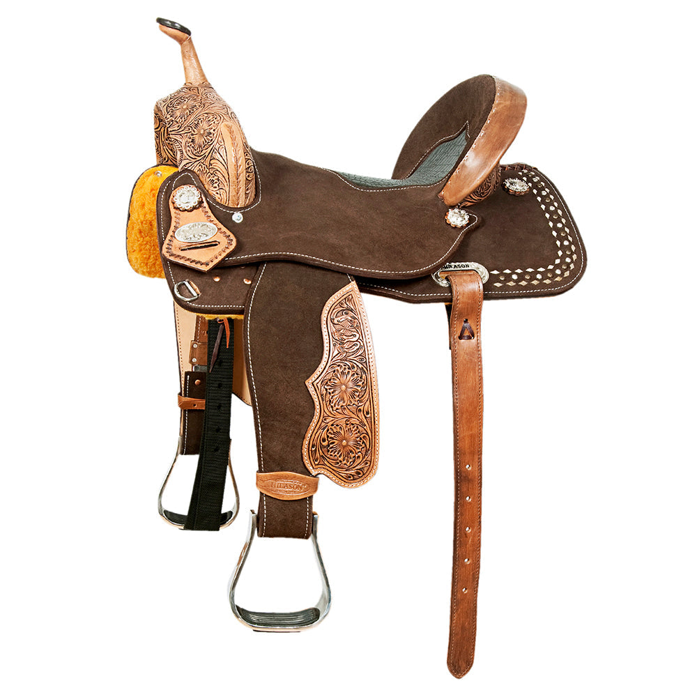 Hilason Flex Tree Western Horse Saddle In American Leather Barrel Trail