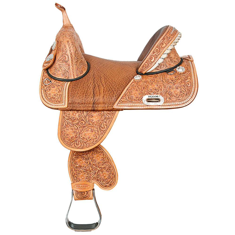 Hilason Western Trail Treeless Barrel Racing American Leather Saddle