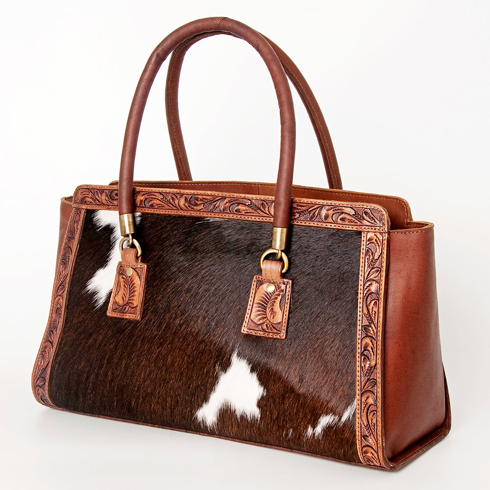 American Darling Tote Hand Tooled Hair on Genuine Leather Western Women Bag | Handbag Purse for Cute