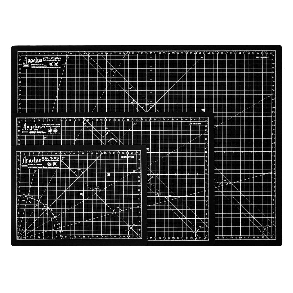 12 In X 18 Angelus Self Healing Cutting Mat Black