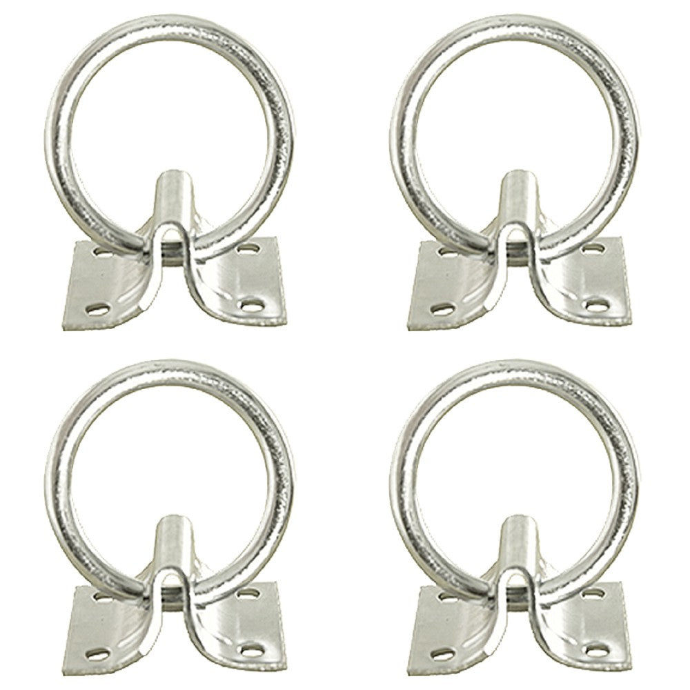 HILASON 2" Cross Tie Ring With 2mm Sheet Zinc Plated Down Horse Barn Supplies Block for Horses Stall Stable