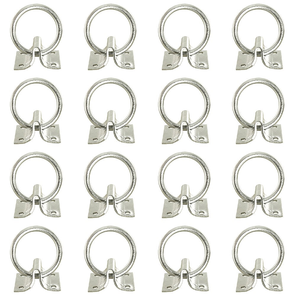 Hilason Zinc Plated Tie Ring – 7mm x 2 Inch Heavy-Duty Metal Ring with 2mm Mounting Plate | Wall Mount Tie Down Anchor for Barn, Trailer, or Stable Use