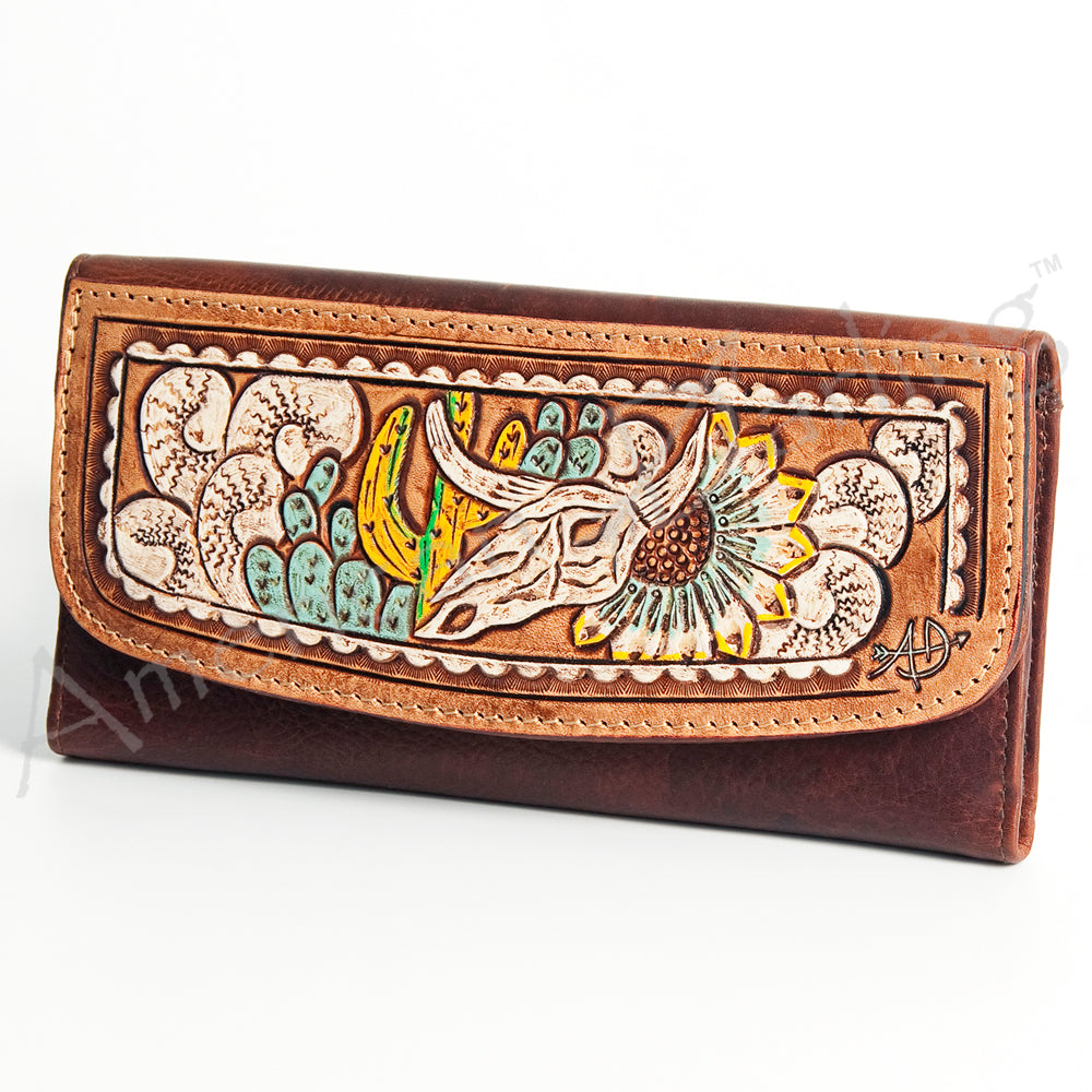 American Darling Wallet Hand Tooled Genuine Leather Western Women Bag | Handbag Purse Wristlet Travel Clutch