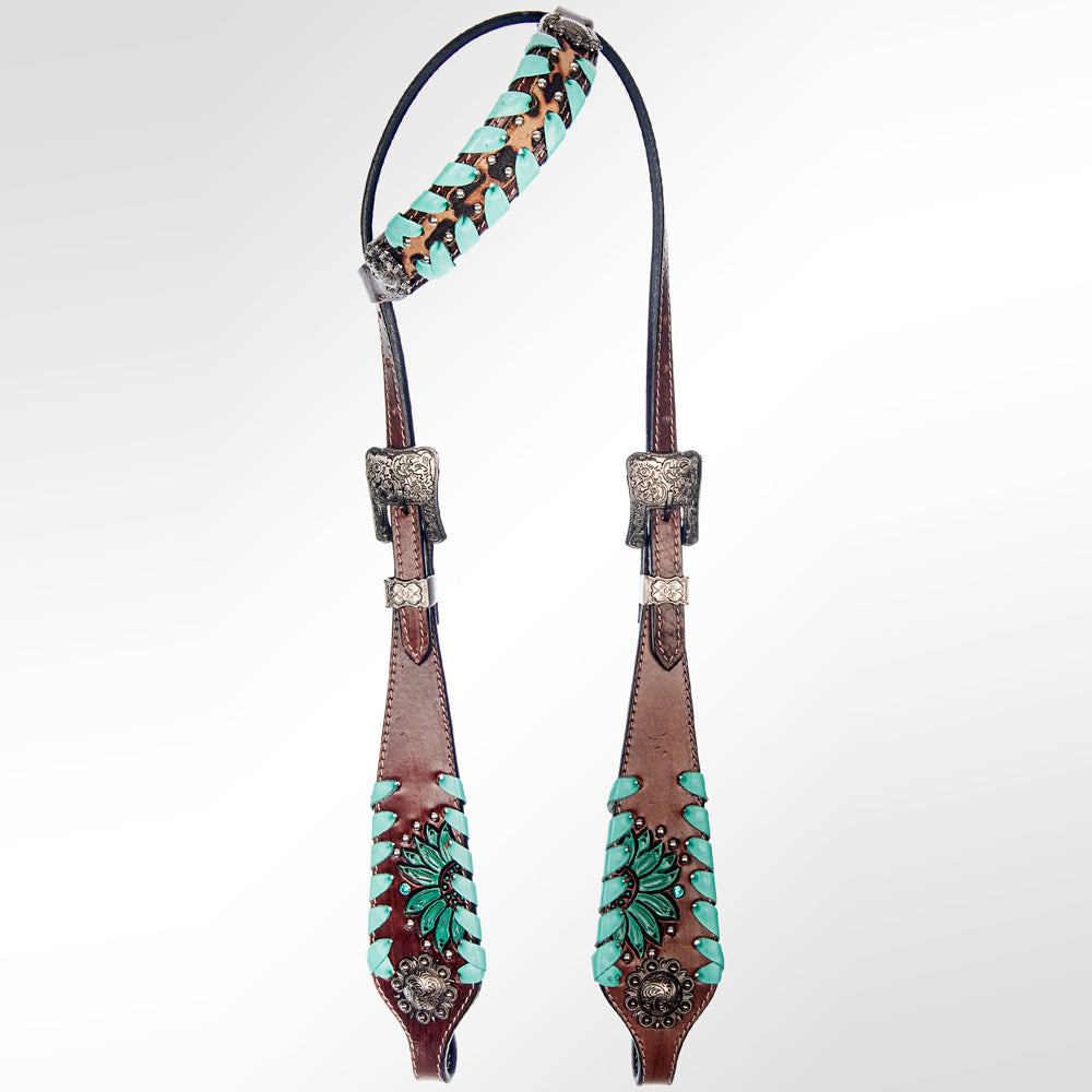 AMERICAN DARLING Western Horse Headstall Breast Collar Set Leather