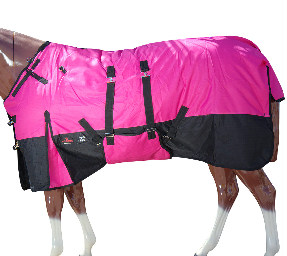 HILASON 600D Winter Waterproof Poly Horse Blanket Belly Wrap Pink | Turnout Blankets for Horses