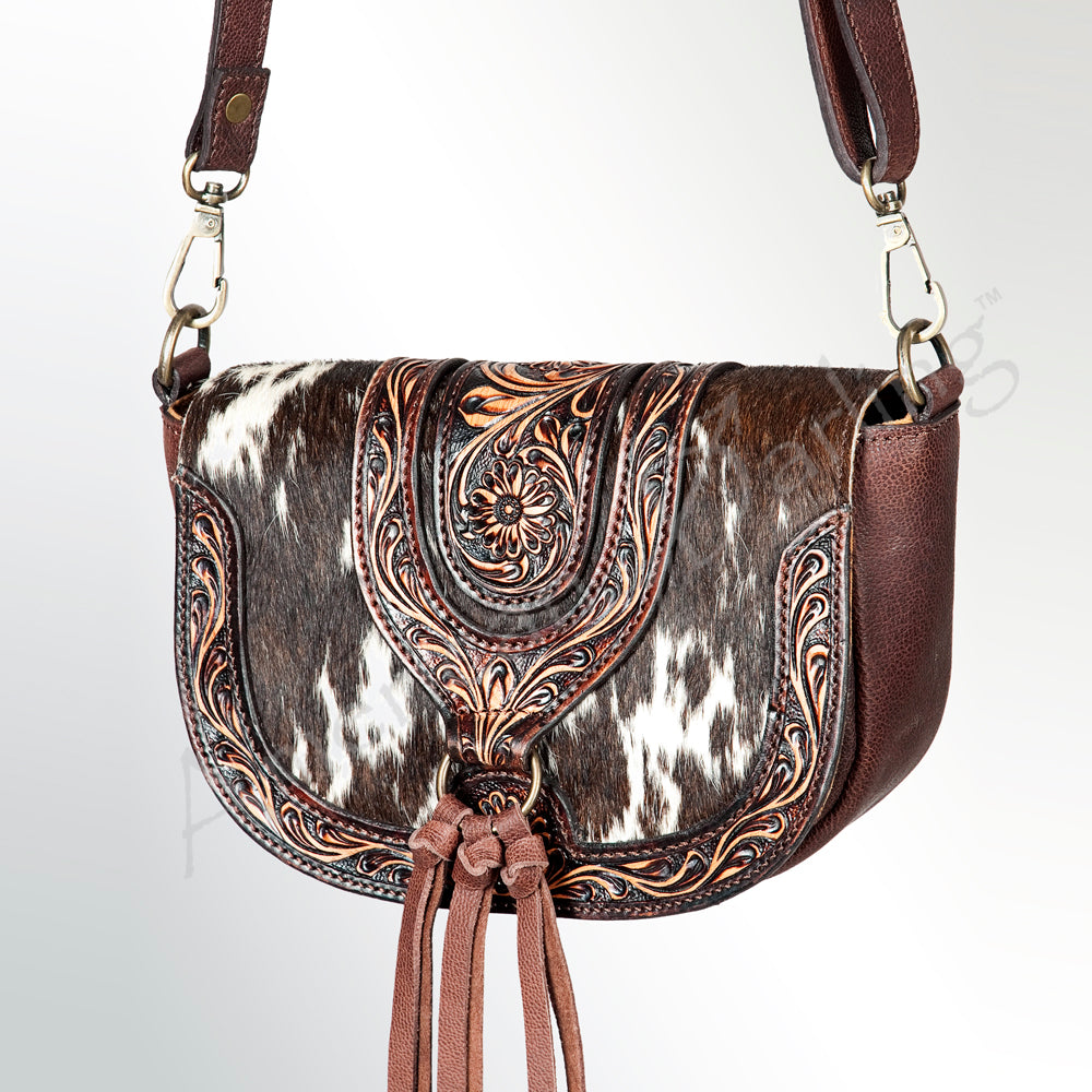 ADBGZ390 American Darling Hand Tooled Hair On Genuine Leather Women Bag Western Handbag Purse