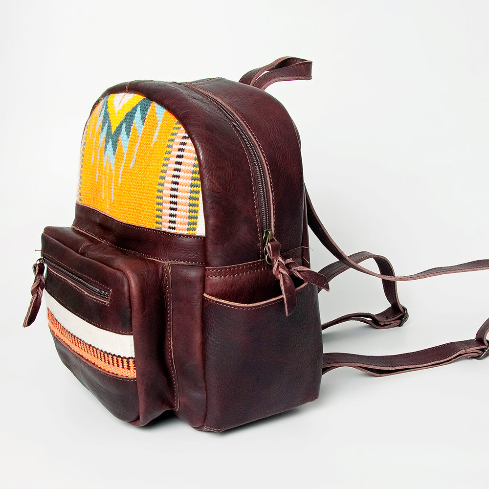 American Darling Backpack Saddle Blanket Fabric Genuine Leather Western Women Bag | for Laptop School Purse Travel