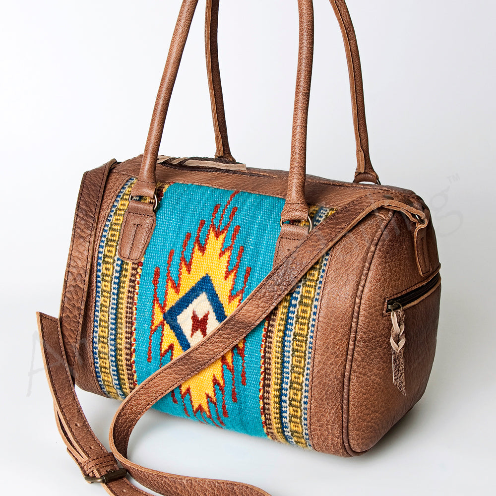 American Darling Duffel Saddle Blanket Genuine Leather Women Bag Western Handbag Purse | Duffel