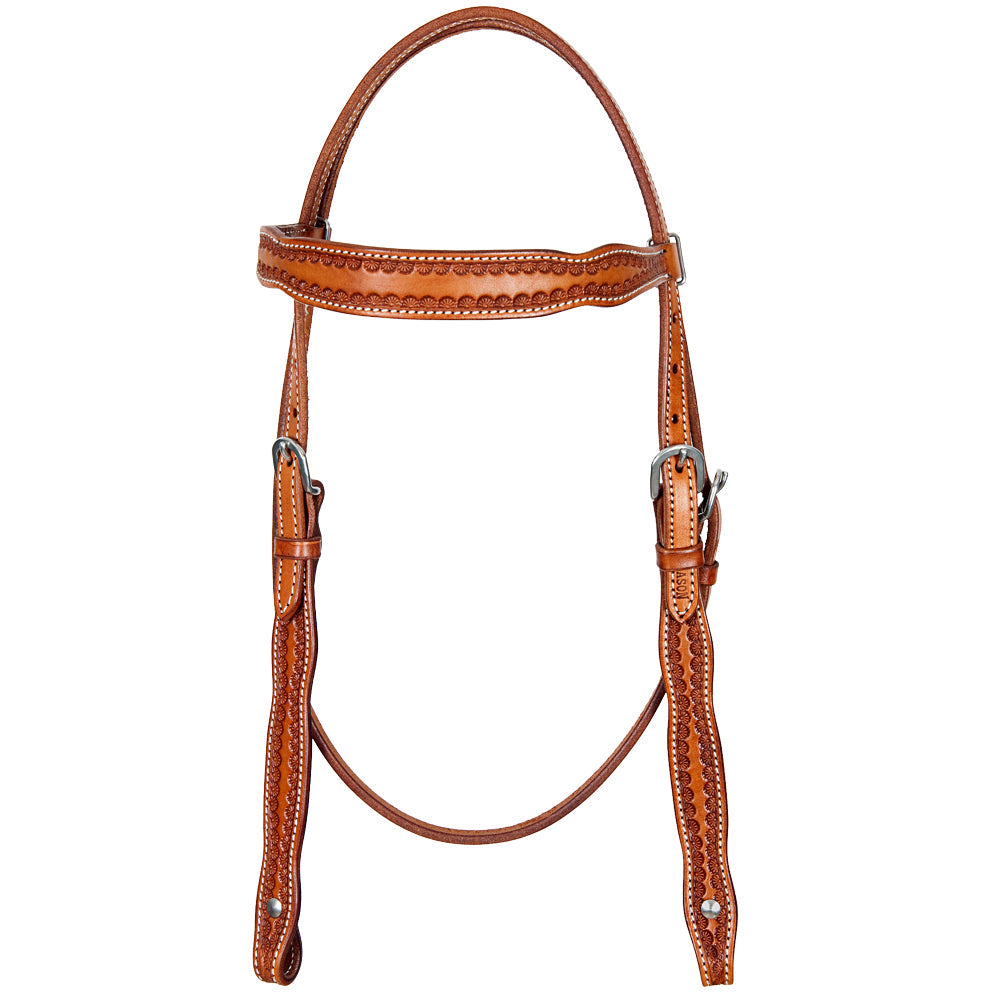 Hilason American Leather Horse Browband Headstall Working Tack Brown