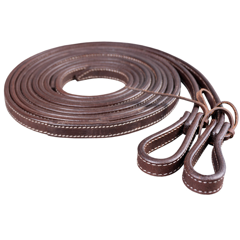 5/8 In X 8 ft Hilason Western Horse Leather Split Reins Dark Brown