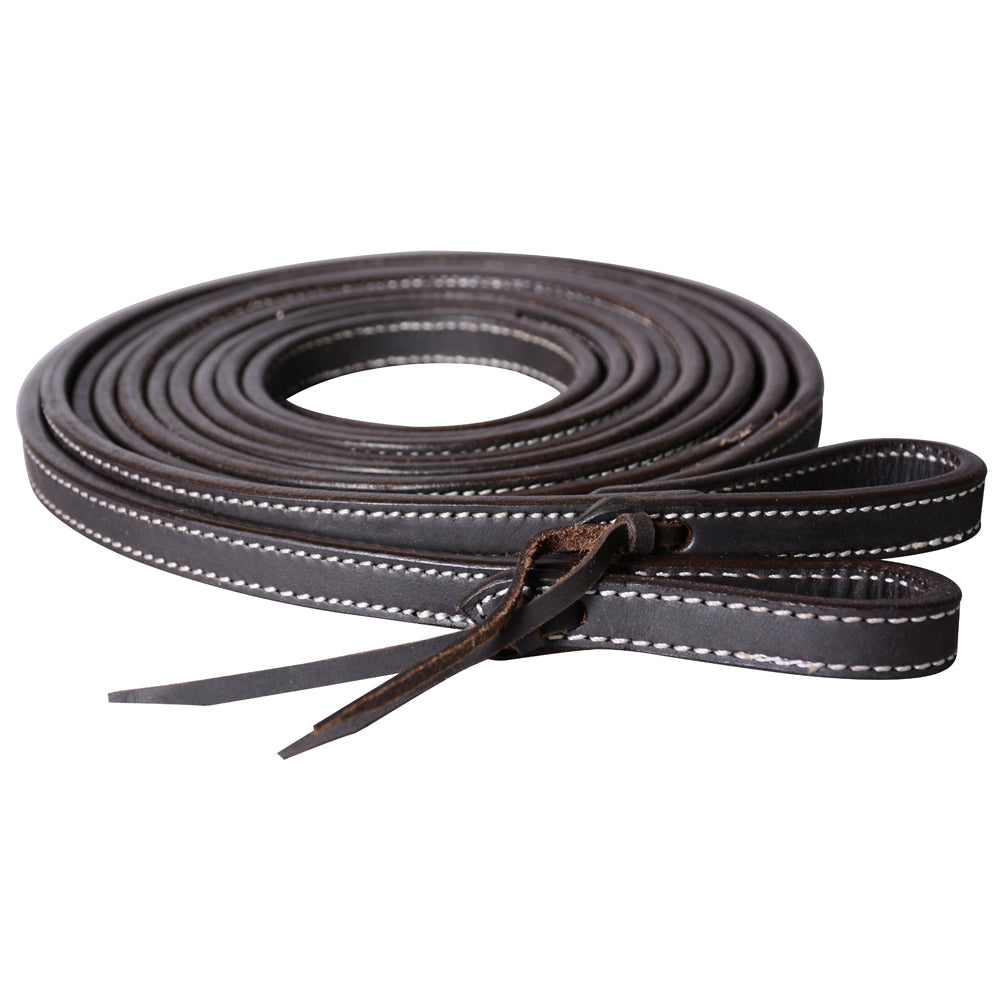5/8 In X 8 Ft Hilason Western Horse Leather Split Reins Dark Brown
