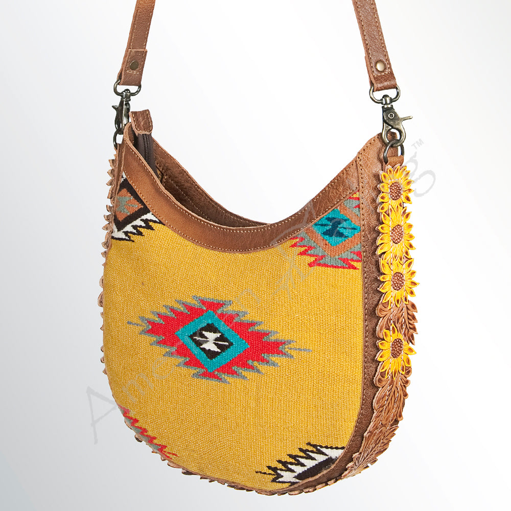 American Darling Cross Body Hand Tooled Saddle Blanket Genuine Leather Western Women Bag Handbag Purse | Crossbody for Cute