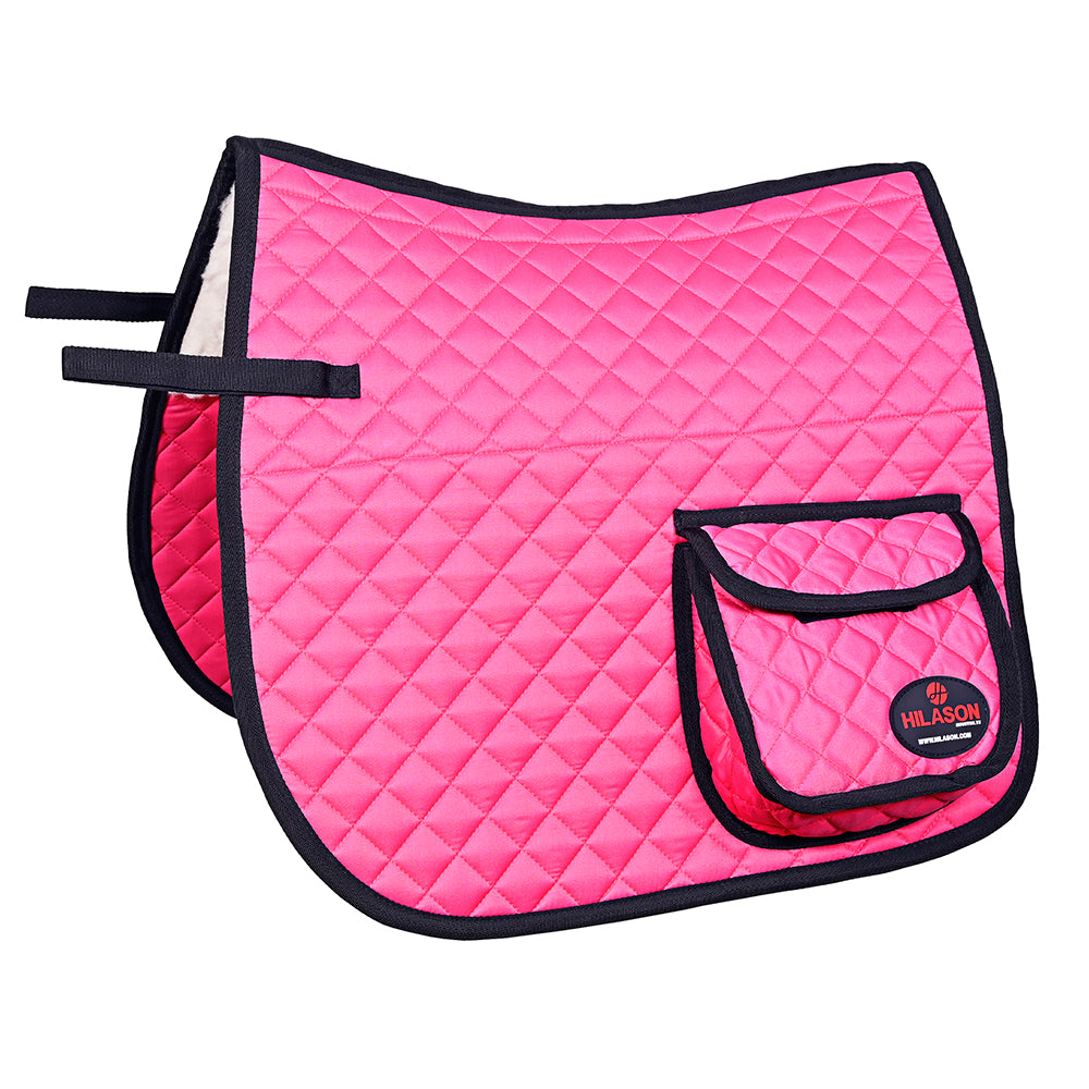 HILASON Western Horse Luxury Quilted Saddle Pads with Pockets | Pad