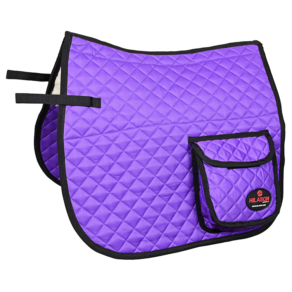 HILASON Western Horse Luxury Quilted Saddle Pads with Pockets | Pad