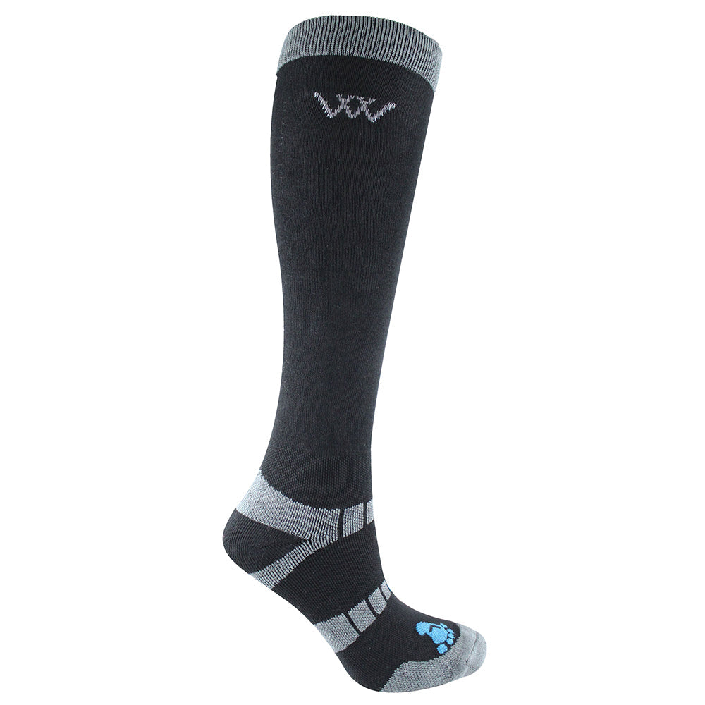 Woof Wear Horse Long Riding Sock 2 Pairs Black Gray