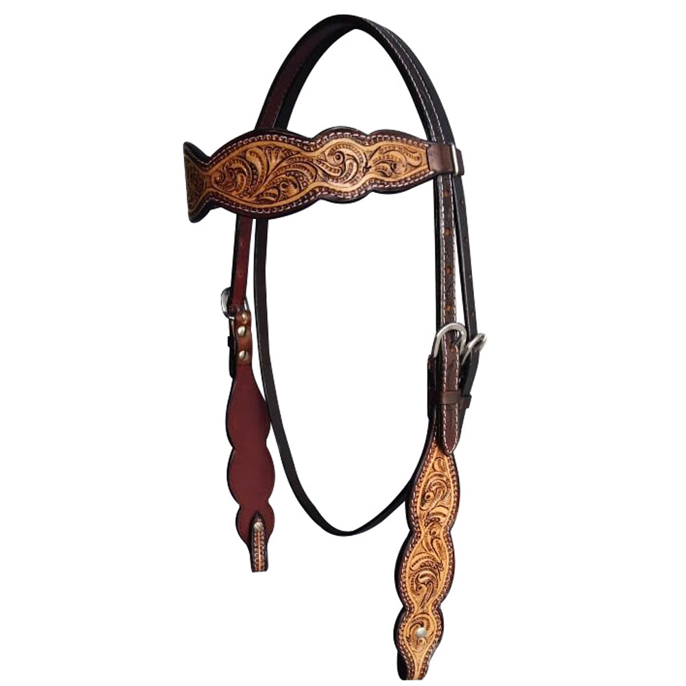 HILASON Western Horse Floral Headstall Breast Collar One American Leather Tack Set