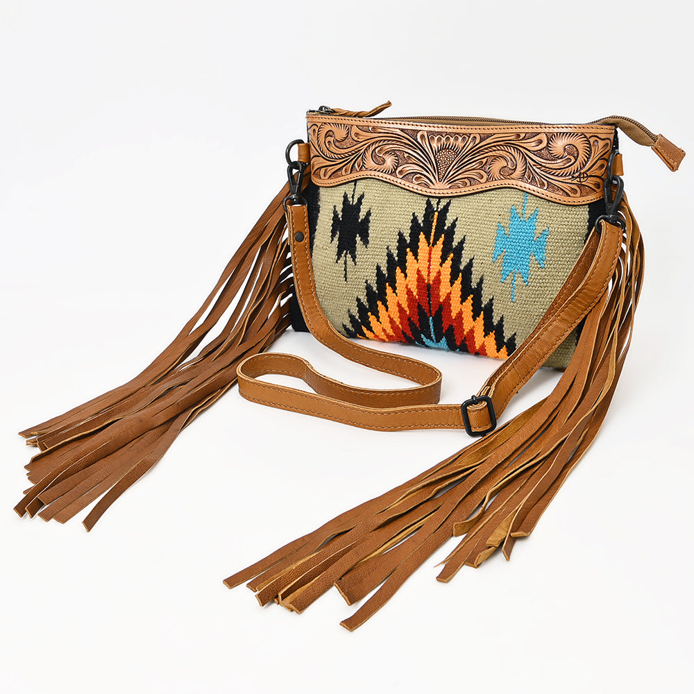 American Darling Cross Body Hand Tooled Saddle Blanket Genuine Leather Western Women Bag Handbag Purse | Crossbody for Cute