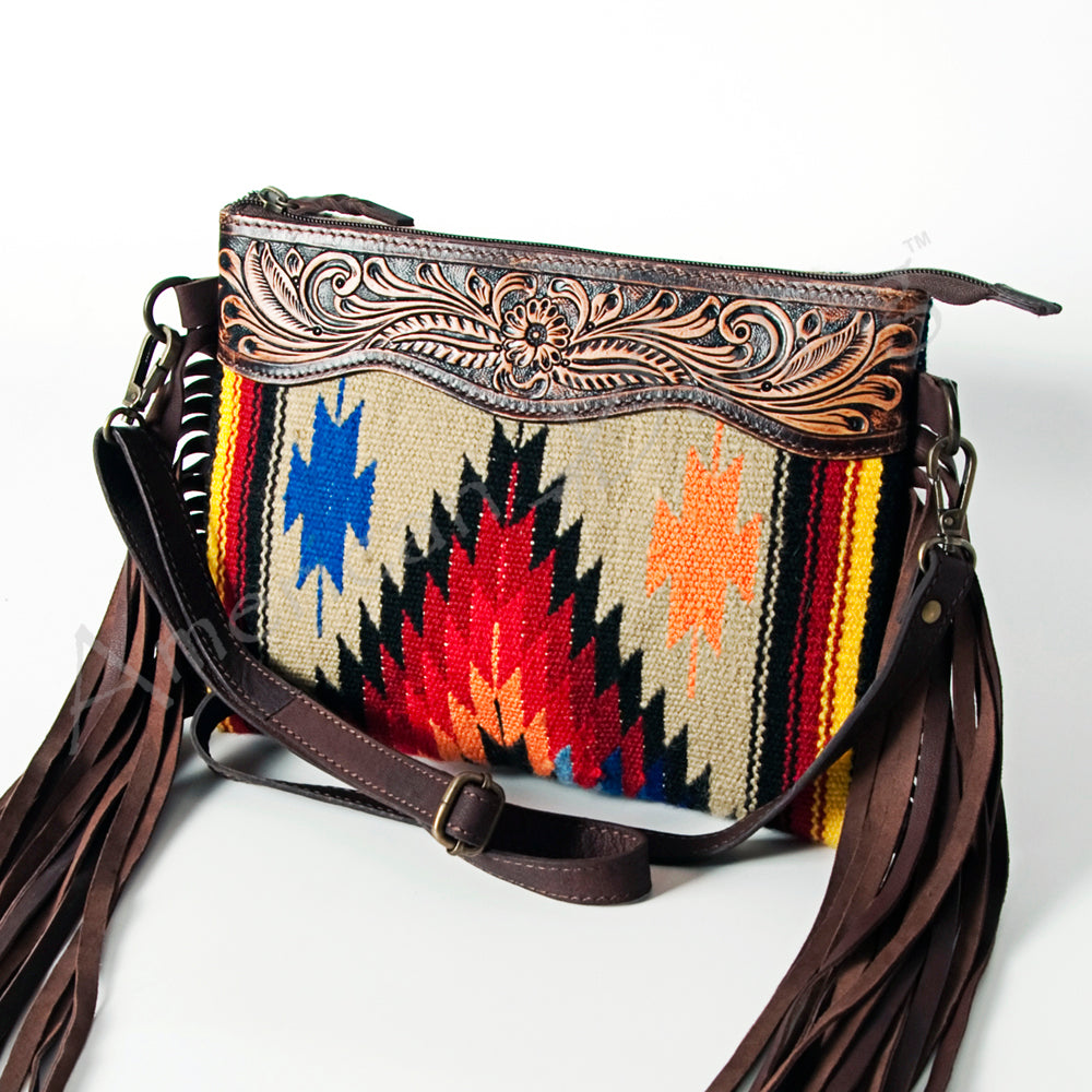 American Darling Cross Body Hand Tooled Saddle Blanket Genuine Leather Western Women Bag Handbag Purse | Crossbody for Cute