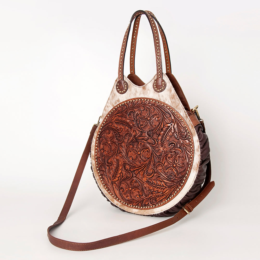 American Darling Tote Hand Tooled Hair-On Genuine Leather Western Women Bag Handbag Purse | Travel Bags College Casual