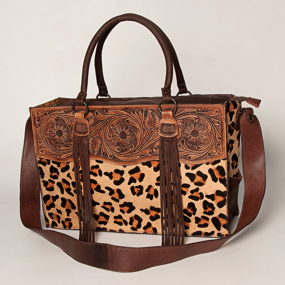 American Darling Tote Hand Tooled Hair on Genuine Leather Western Women Bag Handbag Purse | Travel Bags College Casual