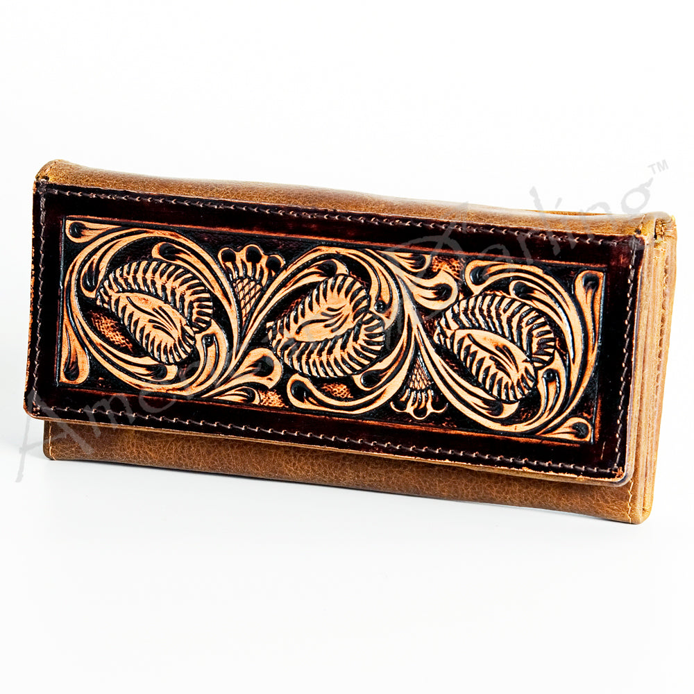 American Darling Wallet Hand Tooled Genuine Leather Western Women Bag | Handbag Purse Wristlet Travel Clutch