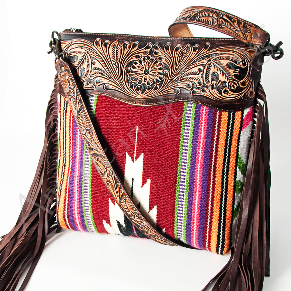 American Darling Signature Crossbody Hand Tooled Saddle Blanket Genuine Leather Women Bag Western Handbag Purse