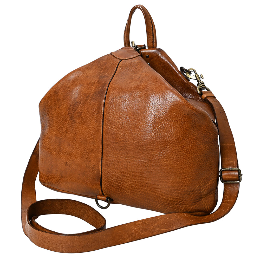 Spaghetti Western Swc194Tan Cross Body I Vintage Handmade Drum Dyed Genuine European Cowhide Leather Women Bag Western Handbag Purse