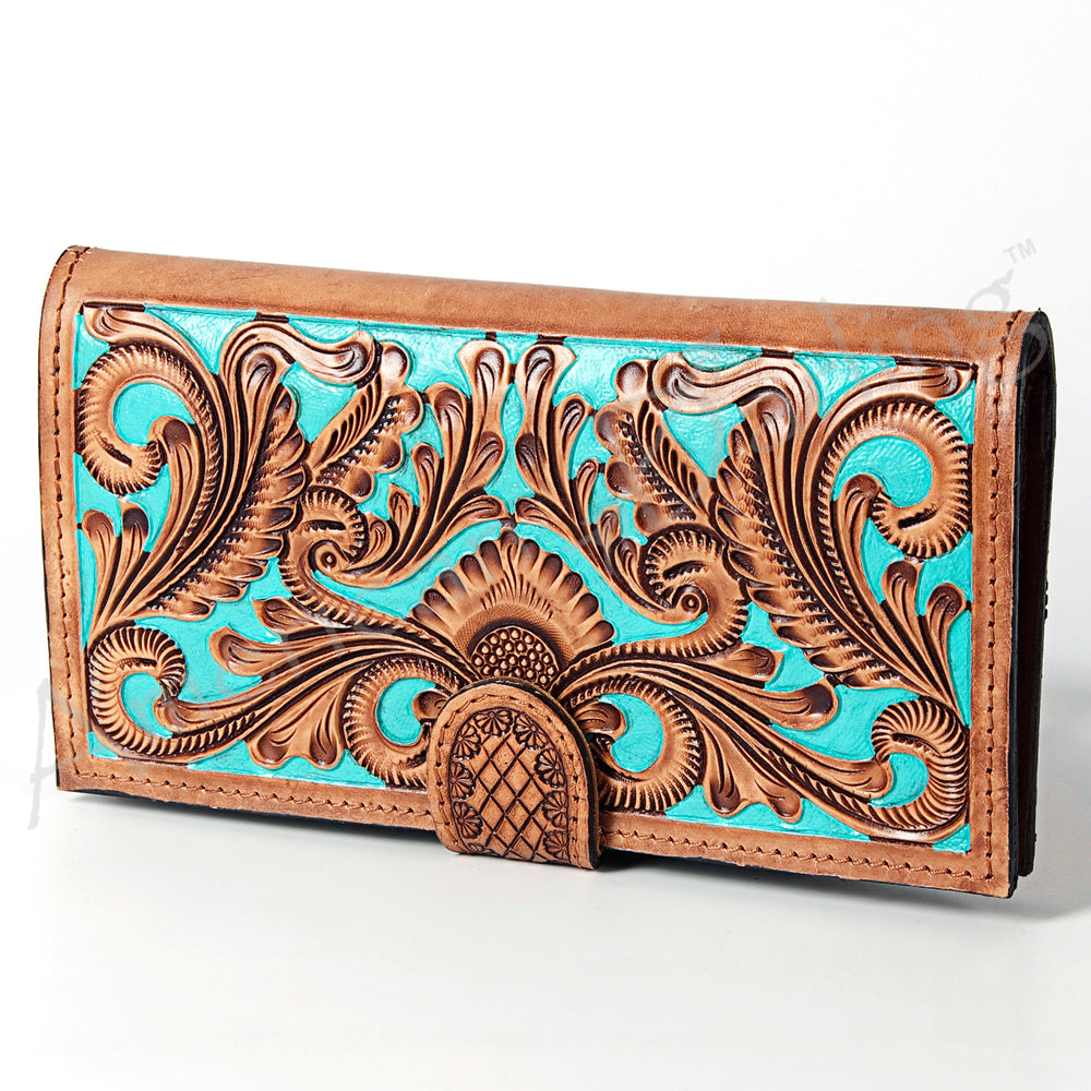 American Darling Wallet Hand Tooled Genuine Leather Western Women Bag | Handbag Purse Wristlet Travel Clutch