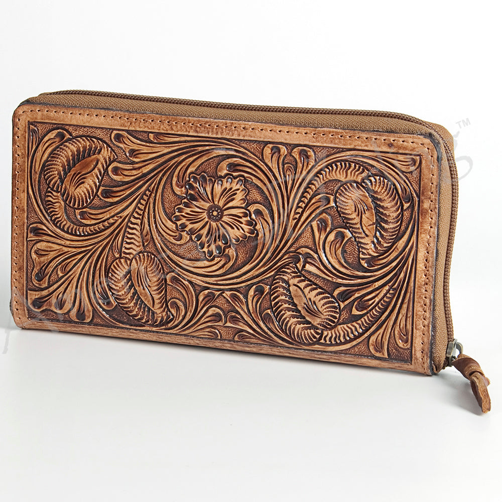 American Darling ADBGZ447 Wallet Hand Tooled Genuine Leather Women Bag Western Handbag Purse