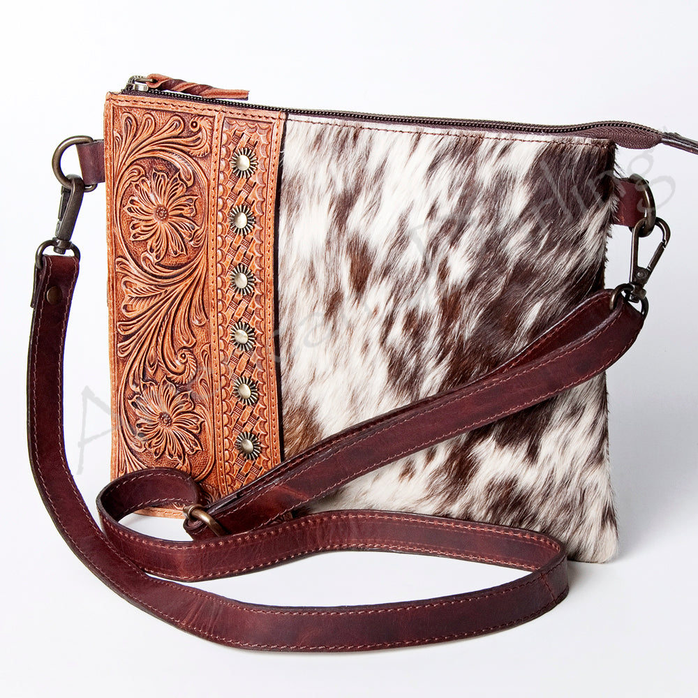 American Darling Crossbody Hand Tooled Hair-On Genuine Leather Women Bag Western Handbag Purse