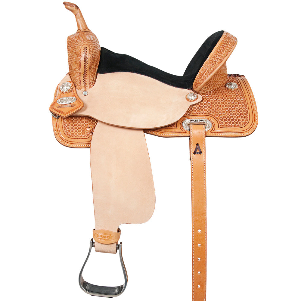 Flex Tree Western Horse Saddle In American Leather Barrel Trail By Hilason