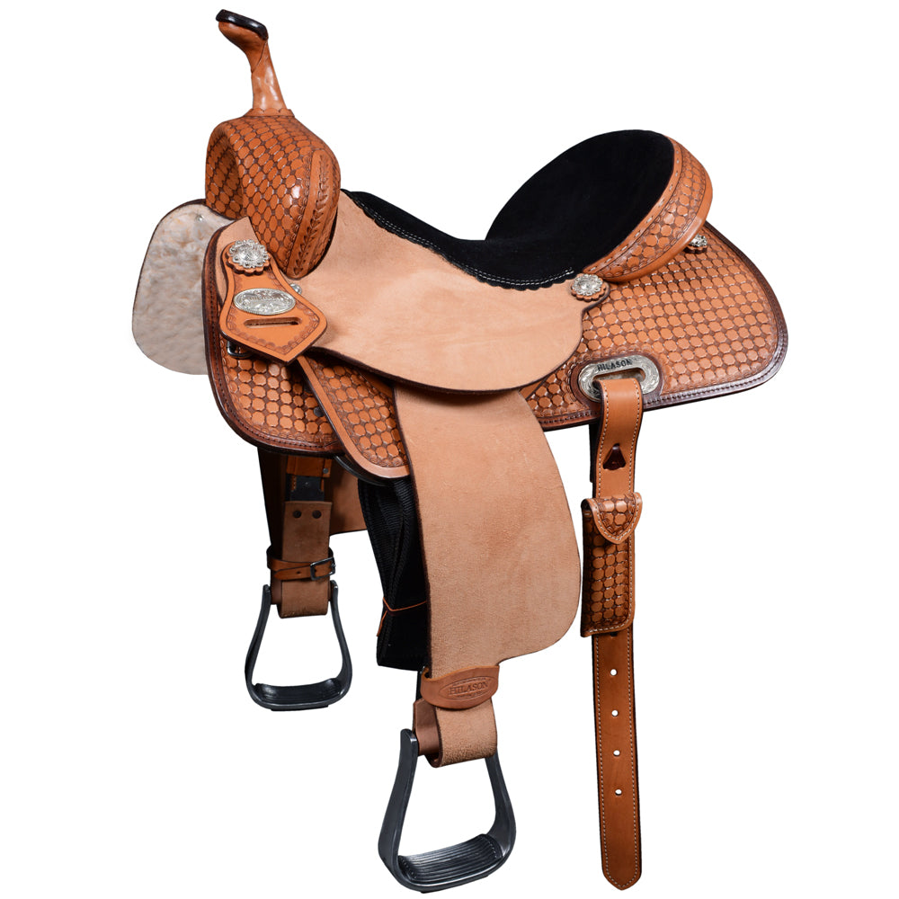 HILASON Western Horse Ranch Roping Saddle American Leather | Hand Tooled For Horses