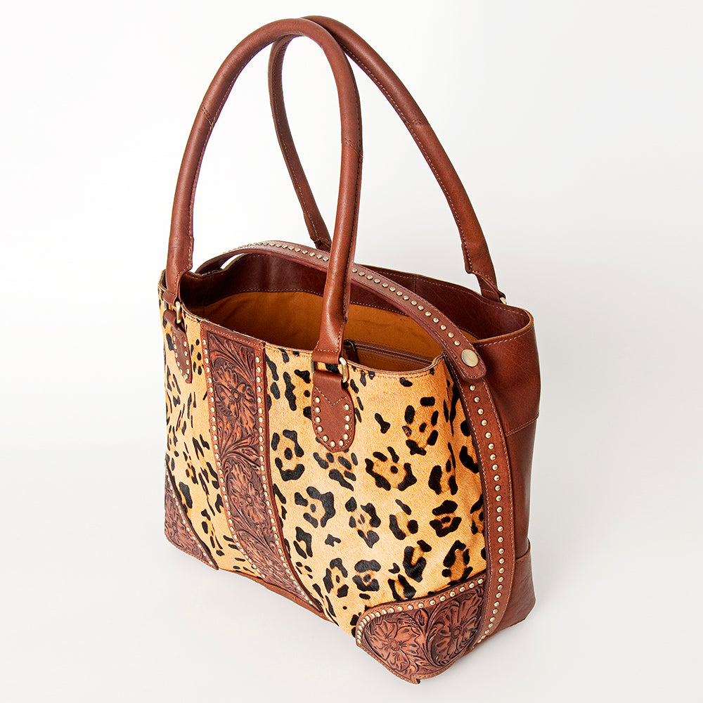 American Darling Tote Hand Tooled Hair on Genuine Leather Western Women Bag Handbag Purse | Travel Bags College Casual
