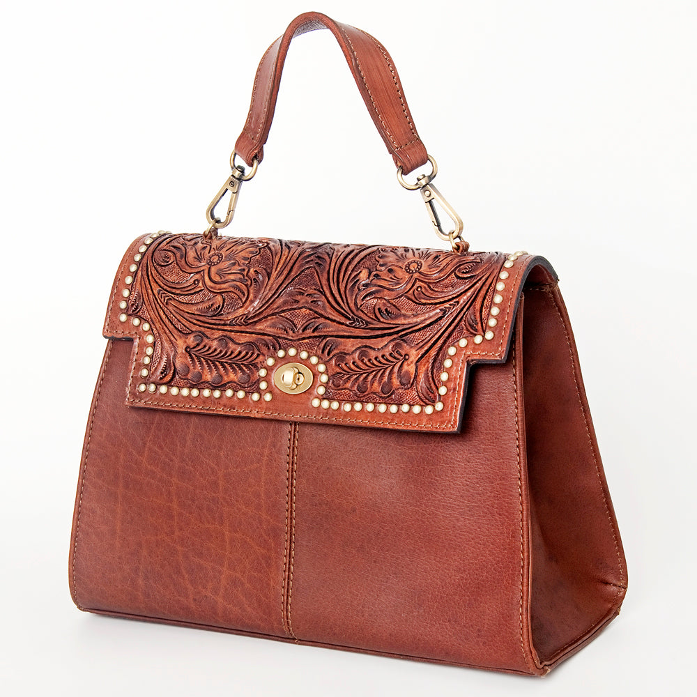 American Darling Briefcase Hand Tooled Genuine Leather Western Women Bag Handbag | for Cute Laptop