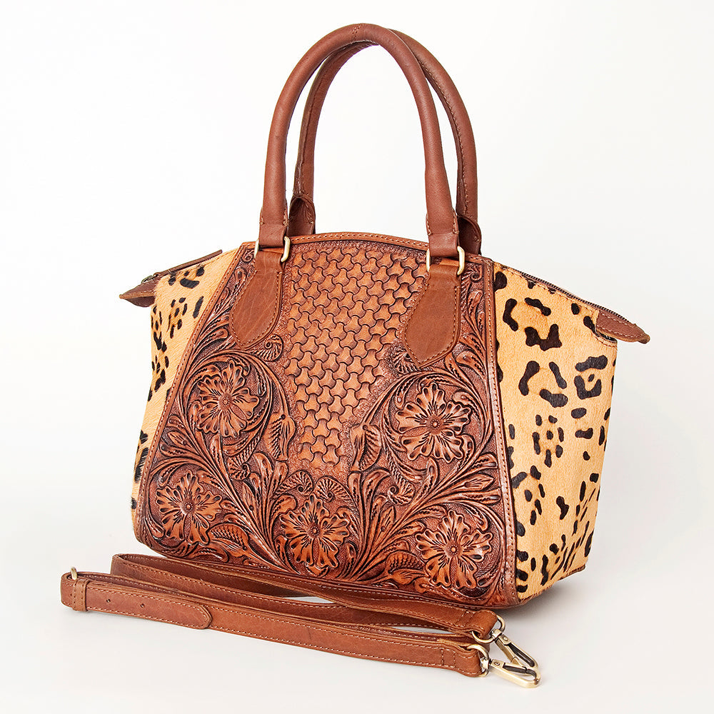 American Darling Tote Hand Tooled Hair on Genuine Leather Western Women Bag Handbag Purse | Travel Bags College Casual