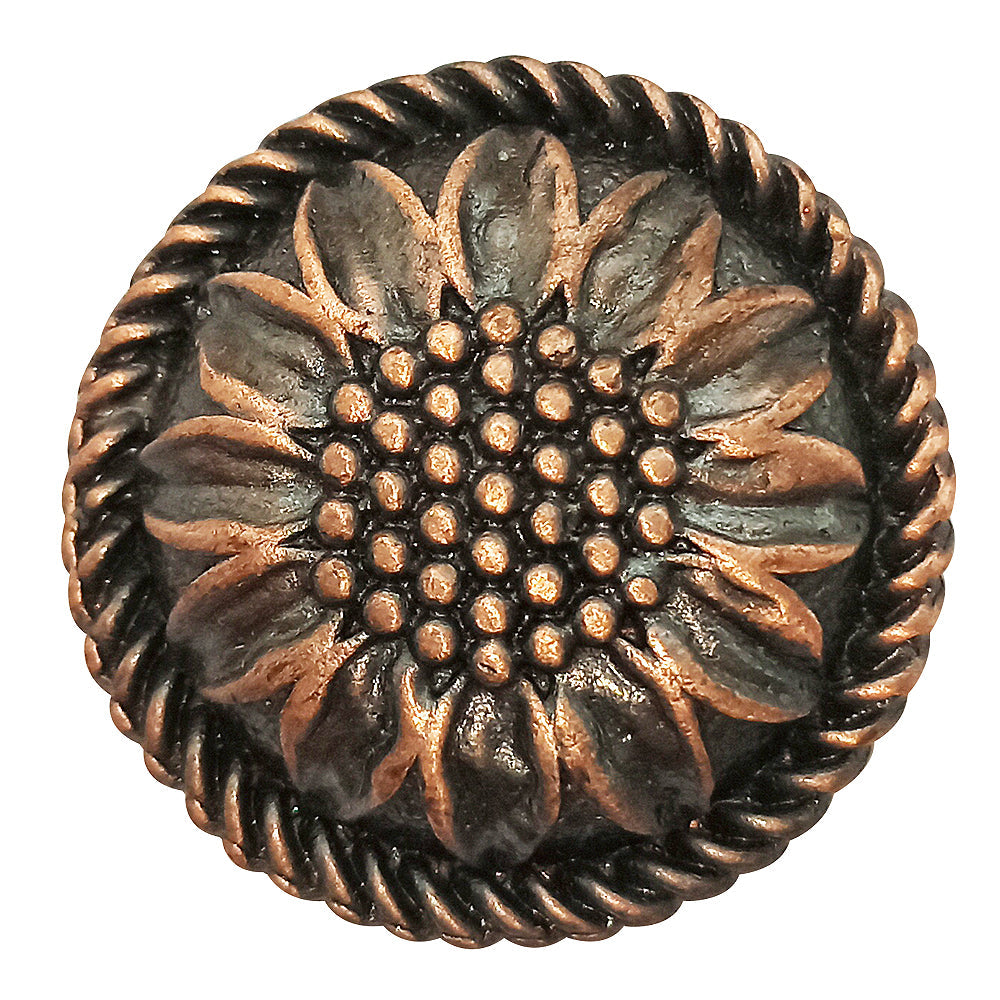 Western Screw Back Concho Sunflower Round Copper Cowgirl Hilason