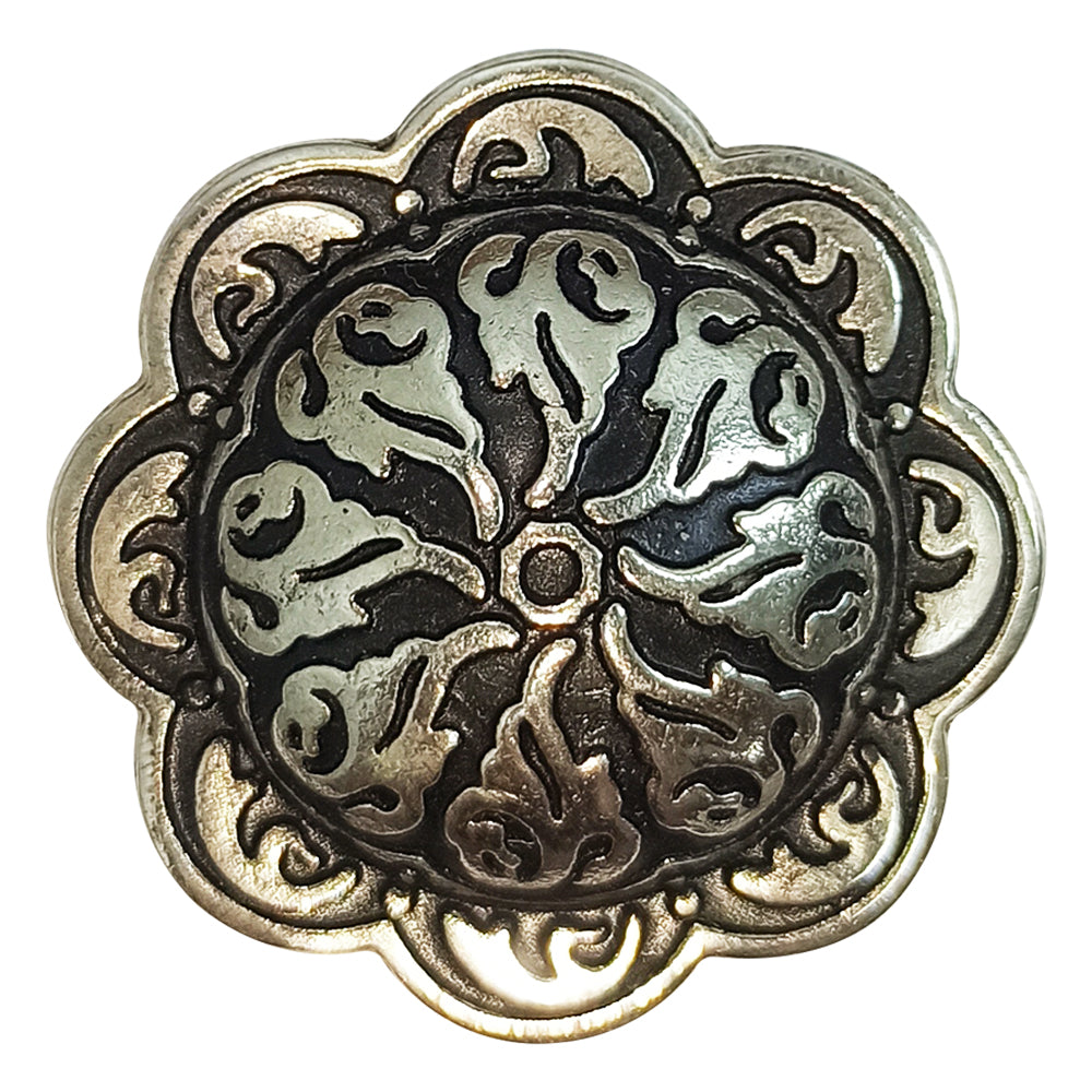 HILASON Western Screw Back Black Inlay Engraved Concho Nickle Cowgirl | Belt Slotted Conchos