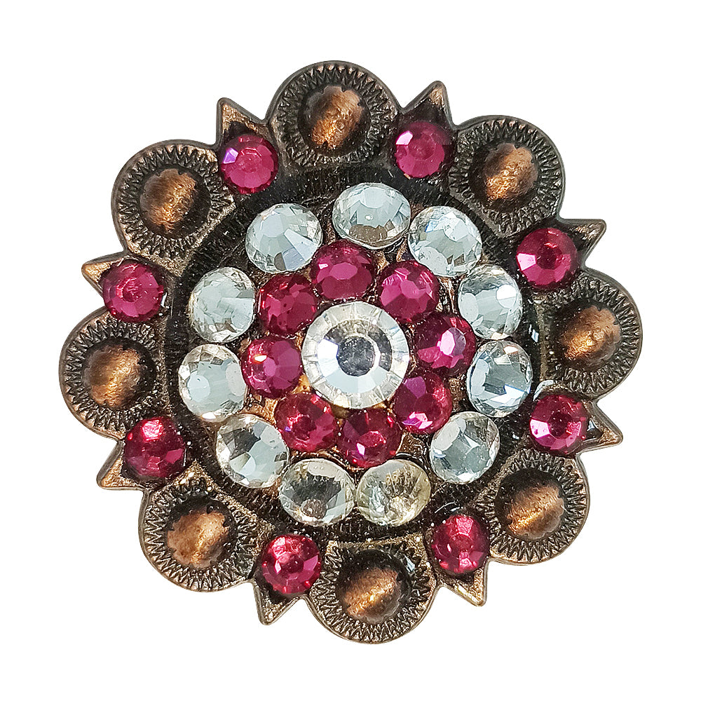 HILASON Pc Western Screw Back Concho Pink White Berry Copper Cowgirl Red and Black Color | Slotted Conchos