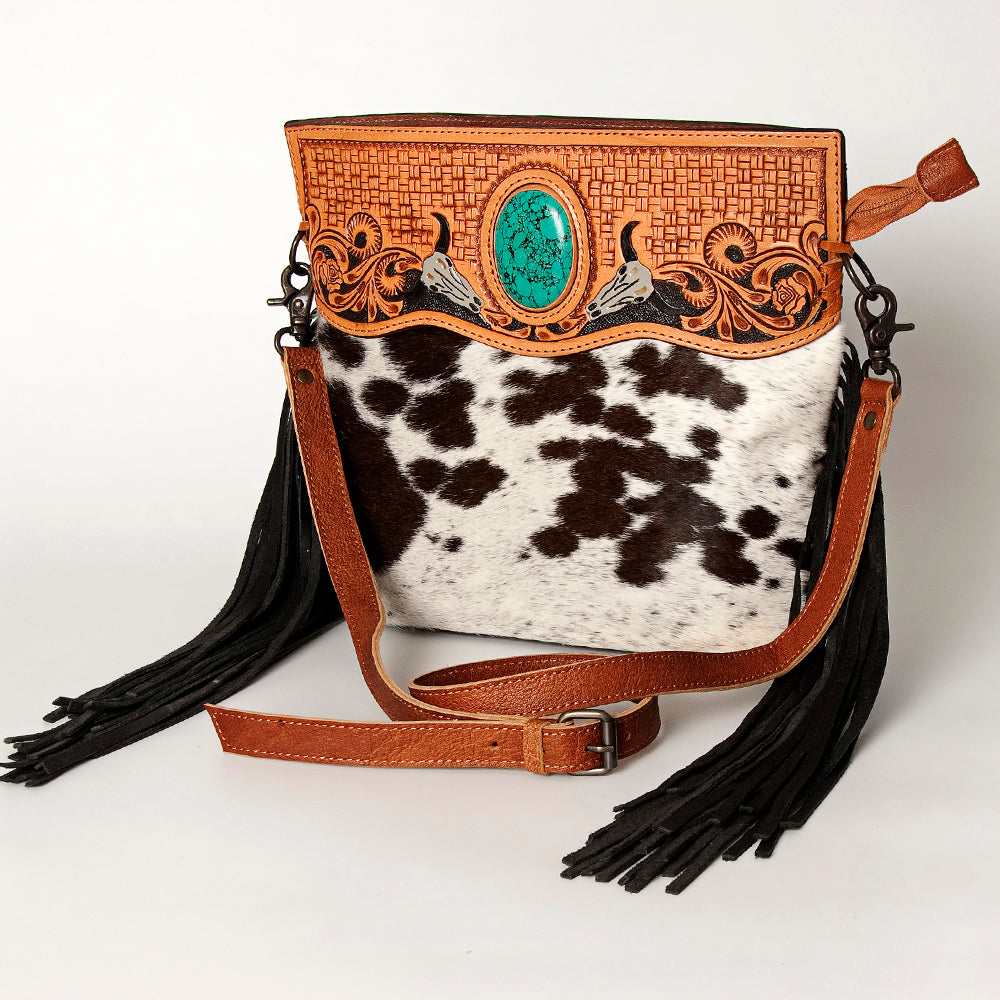 American Darling Clutch Hand Tooled Saddle Blanket Fabric Genuine Leather Western Women Bag Handbag Purse | Purses for Cute