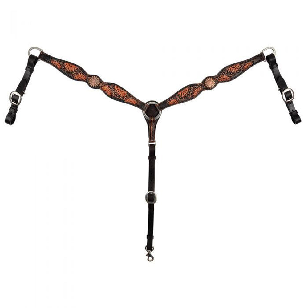 Circle Y Sunflower Horse Breast Collar Stainless Steel Buckles