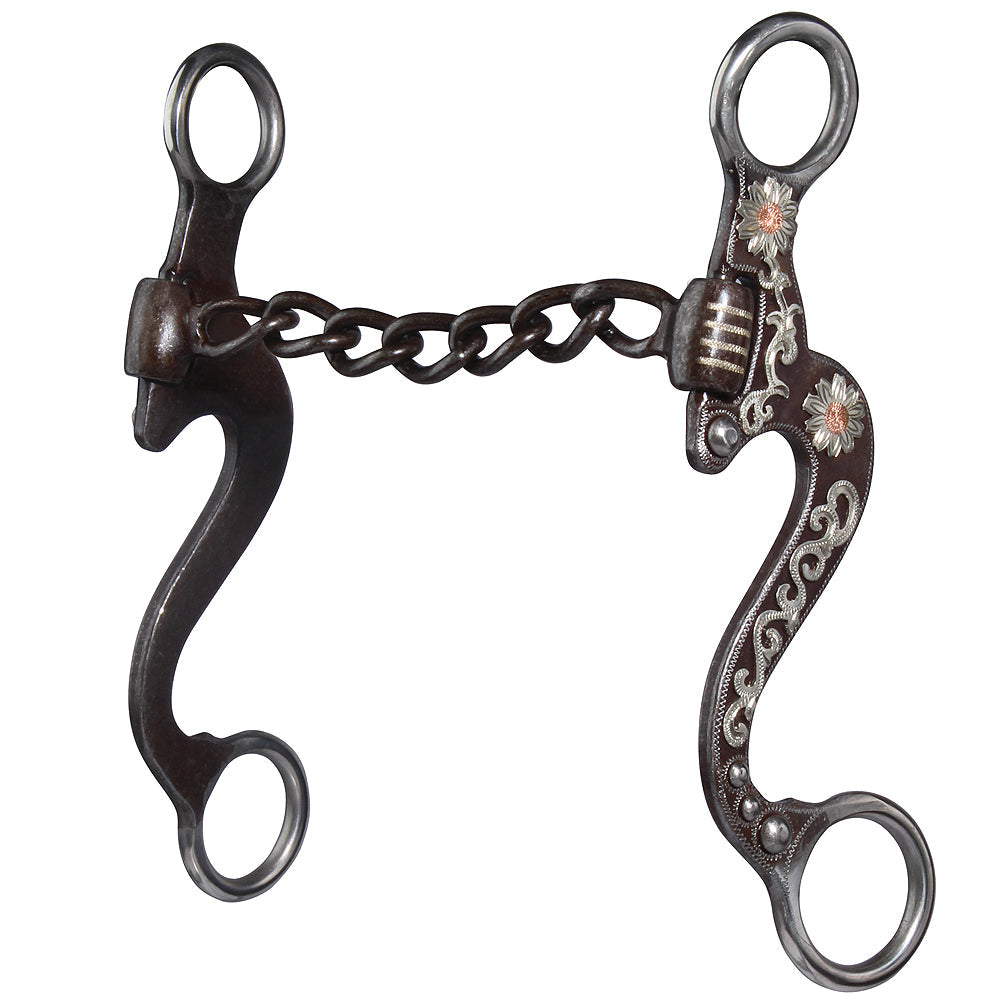 5 1/4 in Mouth Professionals Choice Horse Bit Small Flower Thin Chain