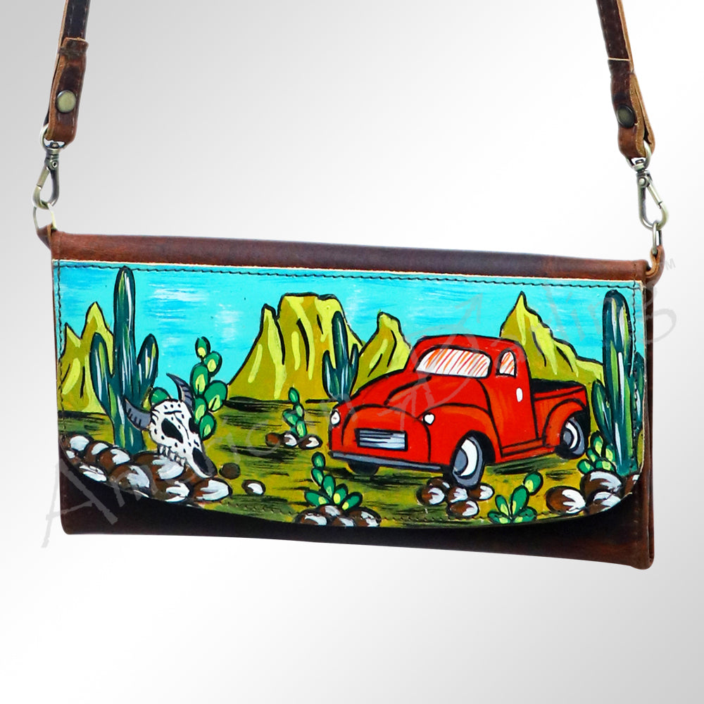 American Darling Wallet Hair on Full Grain Genuine Leather Western Women Bag | Handbag Purse Travel Clutch