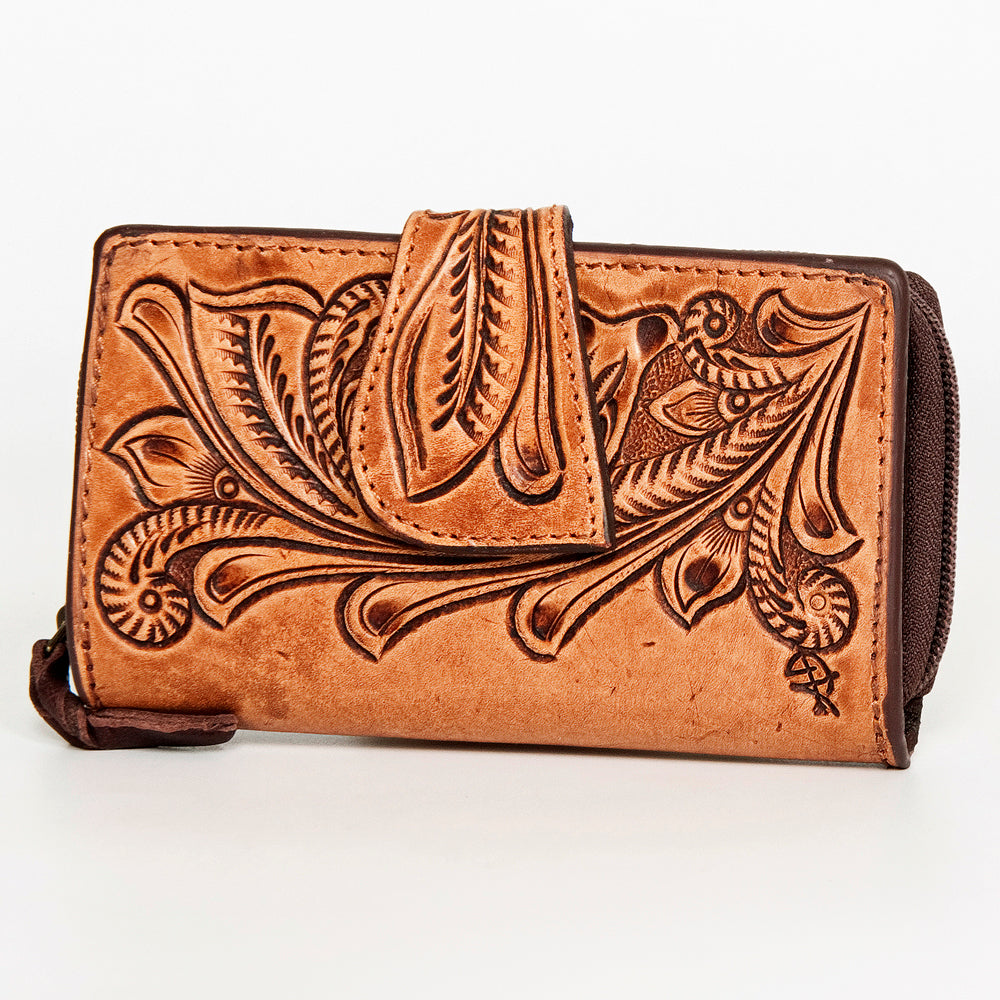 American Darling Wallet Hand Tooled Genuine Leather Women Bag Western Handbag Purse