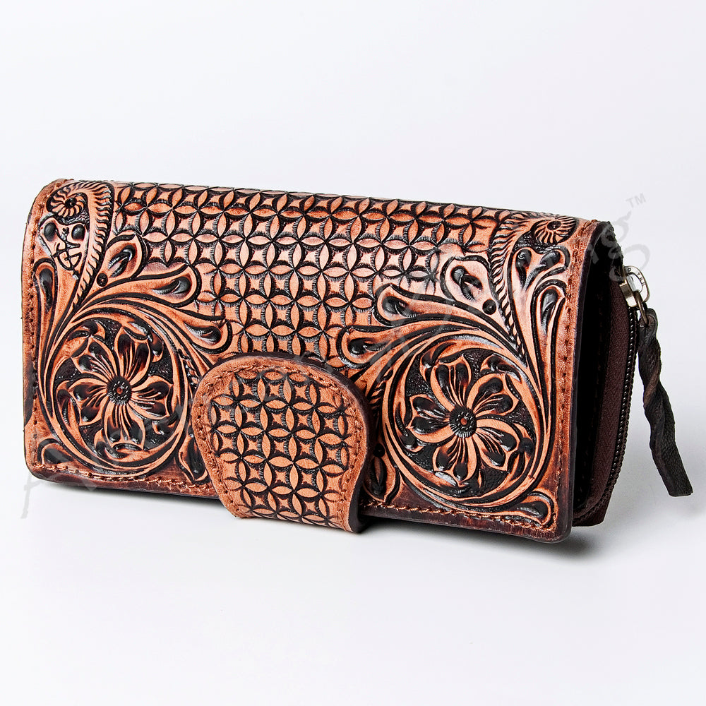 American Darling Wallet Hand Tooled Genuine Leather Women Bag Western Handbag Purse