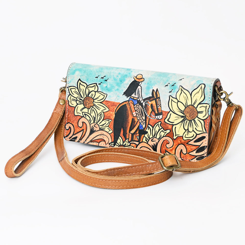 American Darling Wallet Hand Tooled Genuine Leather Western Women Bag | Handbag Purse Wristlet Travel Clutch